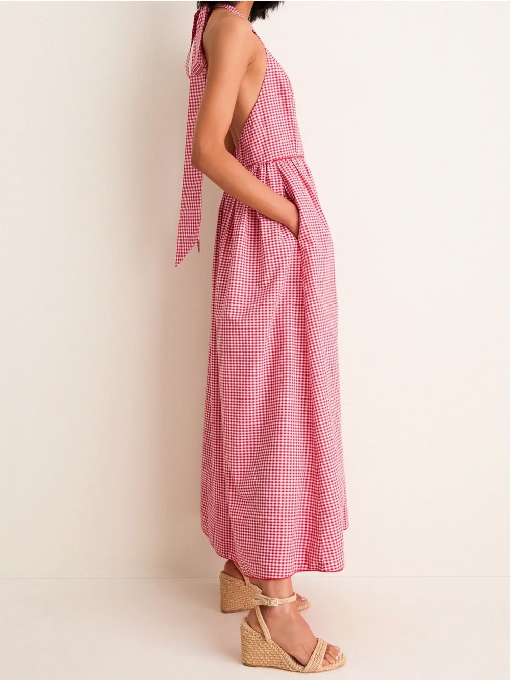 Tuckernuck Red Gingham Marcie Dress Sz M Feminine Costal Preppy Summer Casual - Picture 5 of 15
